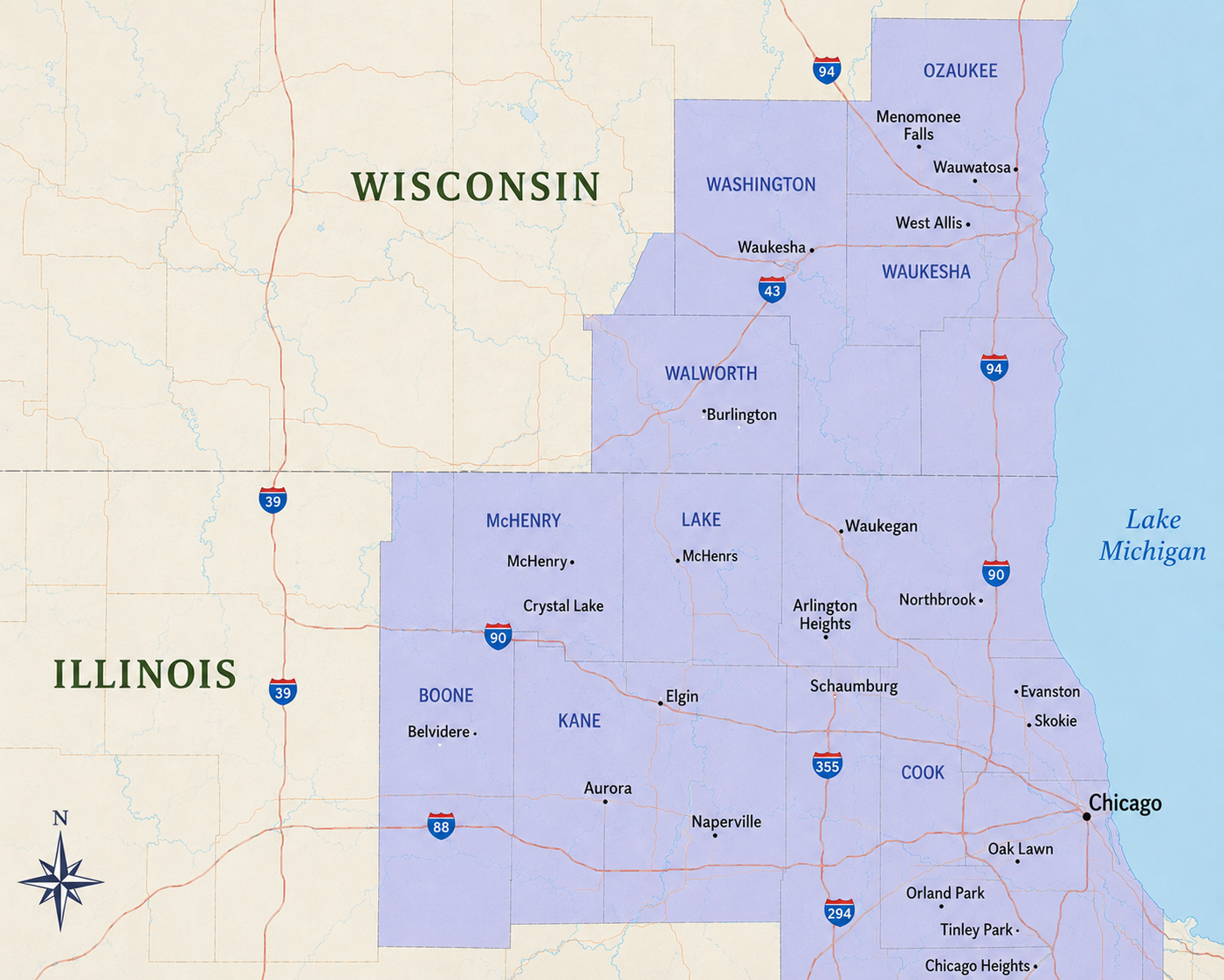 Service area map